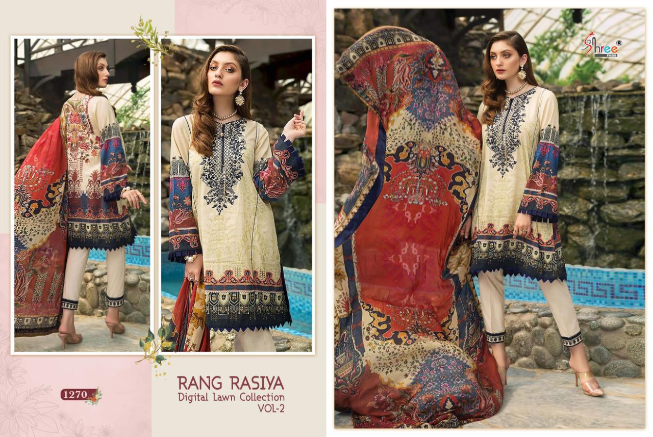 Shree Presents Rang Rasiya Digital Lawn Collection 2 Of Jam Cotton Print & Embroidered Pakistani Suits