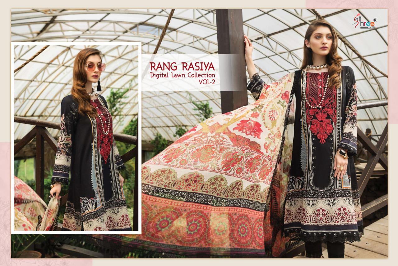 Shree Presents Rang Rasiya Digital Lawn Collection 2 Of Jam Cotton Print & Embroidered Pakistani Suits