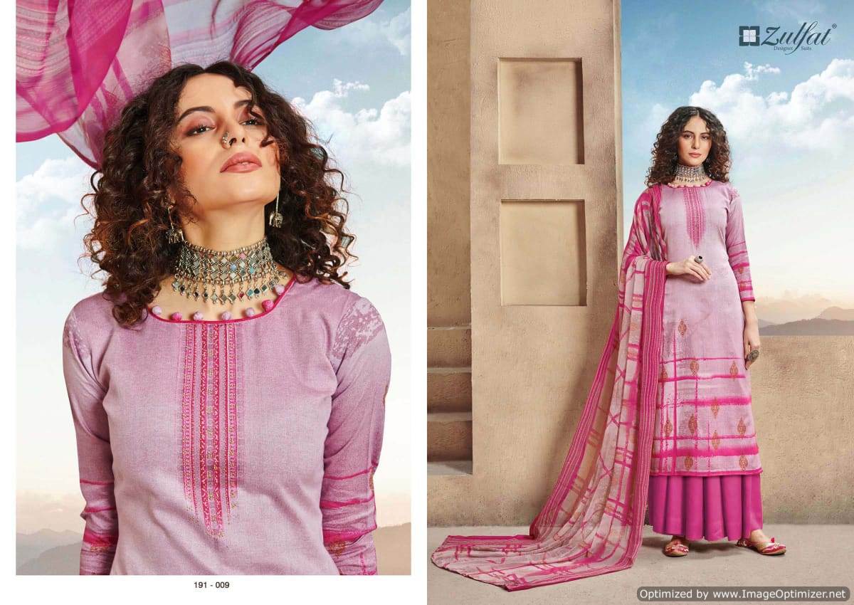 Zulfat Presents Revaa Collection Of Digital Printed Pure Jam Cotton Dress Materials