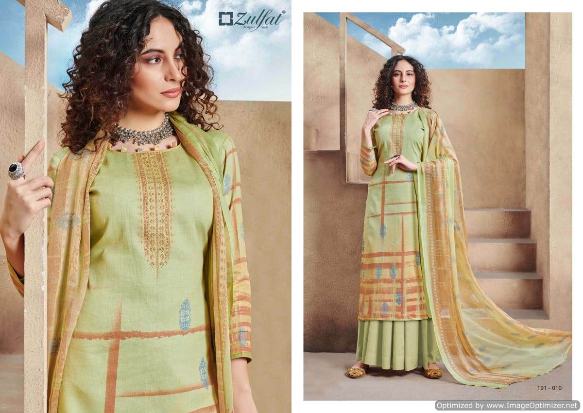 Zulfat Presents Revaa Collection Of Digital Printed Pure Jam Cotton Dress Materials