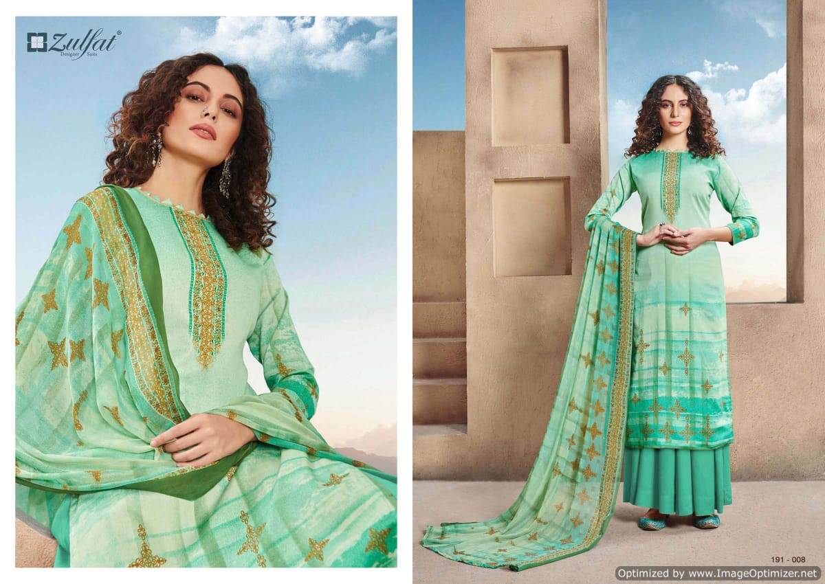 Zulfat Presents Revaa Collection Of Digital Printed Pure Jam Cotton Dress Materials