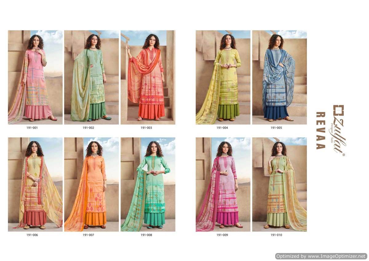 Zulfat Presents Revaa Collection Of Digital Printed Pure Jam Cotton Dress Materials