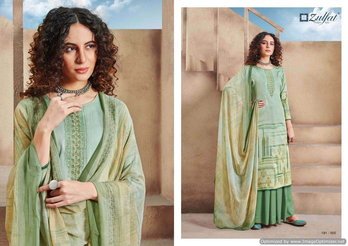 Zulfat Presents Revaa Collection Of Digital Printed Pure Jam Cotton Dress Materials