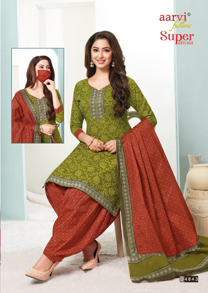 Aarvi Presents Super Patiyala 2 Cambric Cotton Ready Made Dress Collection