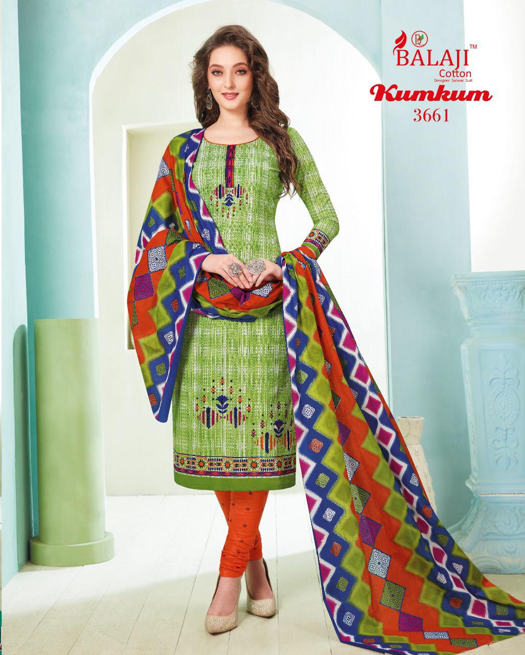 Balaji Presents Kumkum  Vol 23 Printed Dress Material