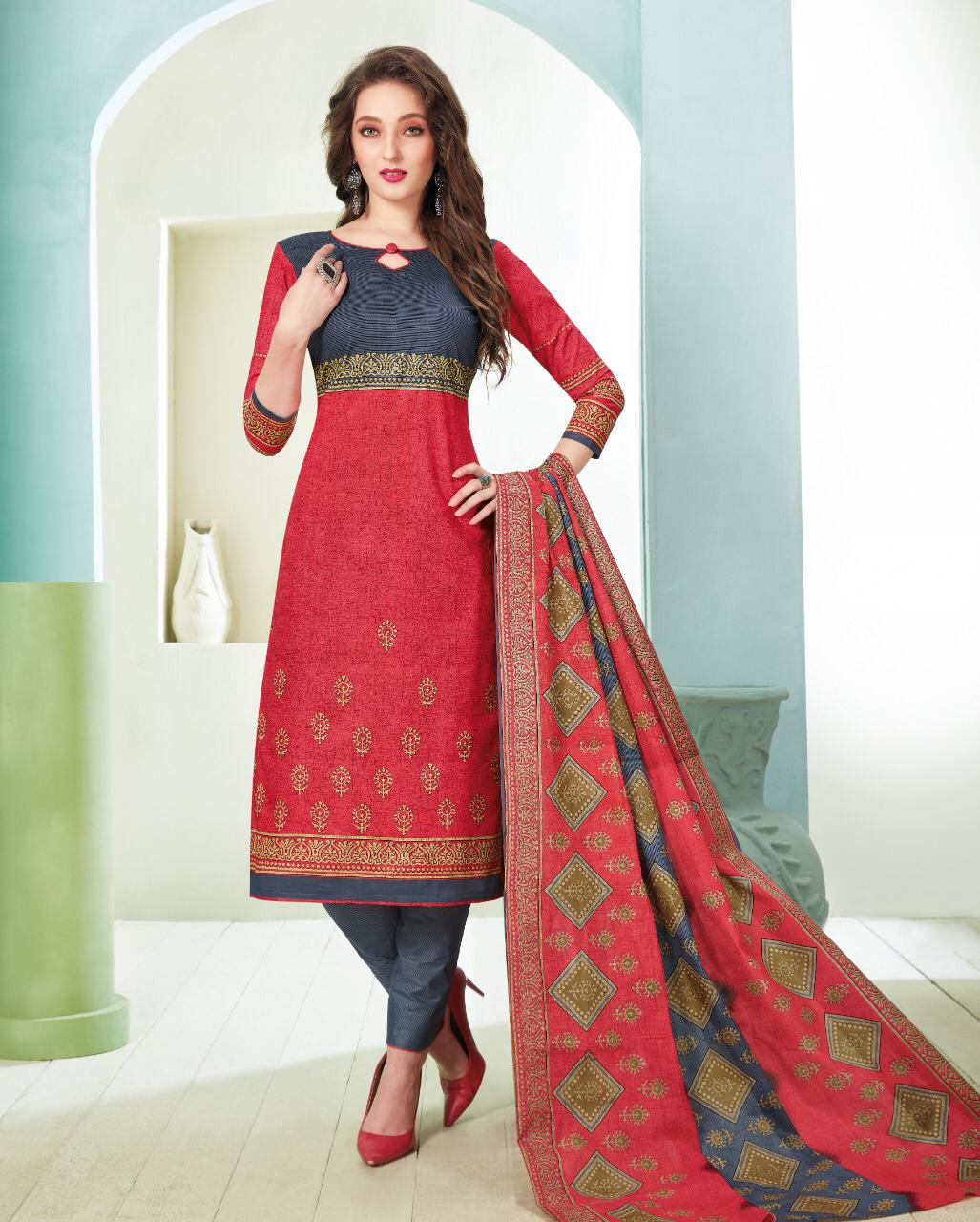Balaji Presents Kumkum  Vol 23 Printed Dress Material