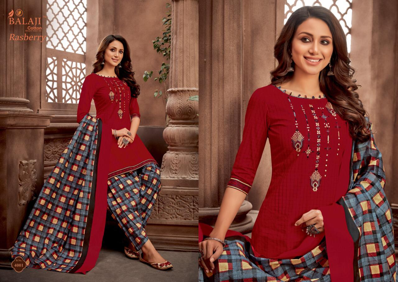 Balaji  Presents Rasberry Patiyala Vol 4 Printed  Dress Material
