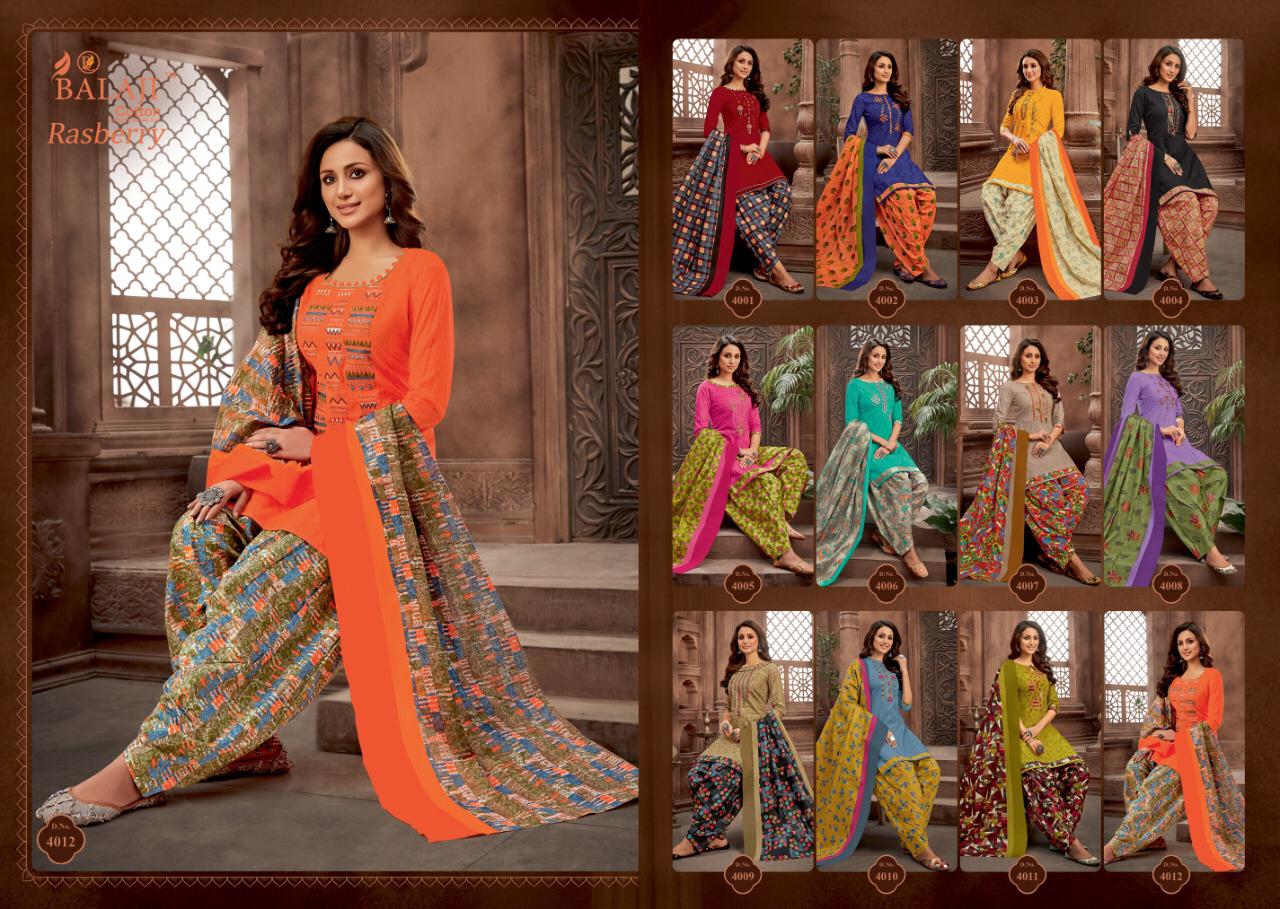 Balaji  Presents Rasberry Patiyala Vol 4 Printed  Dress Material