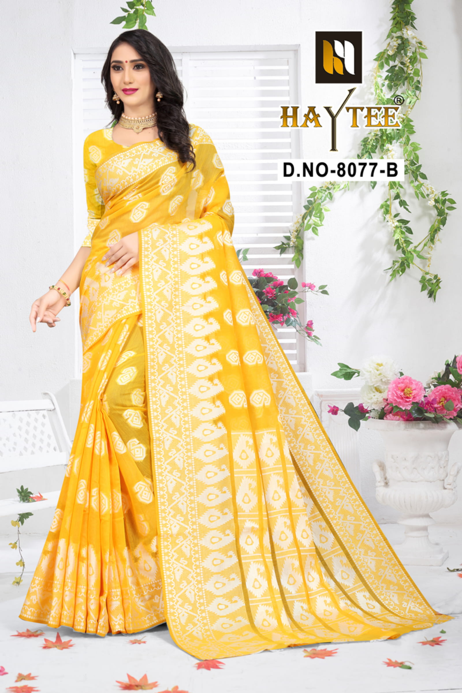 Haytee Presents Bomkai 8087 Cotton Silk Saree Collection