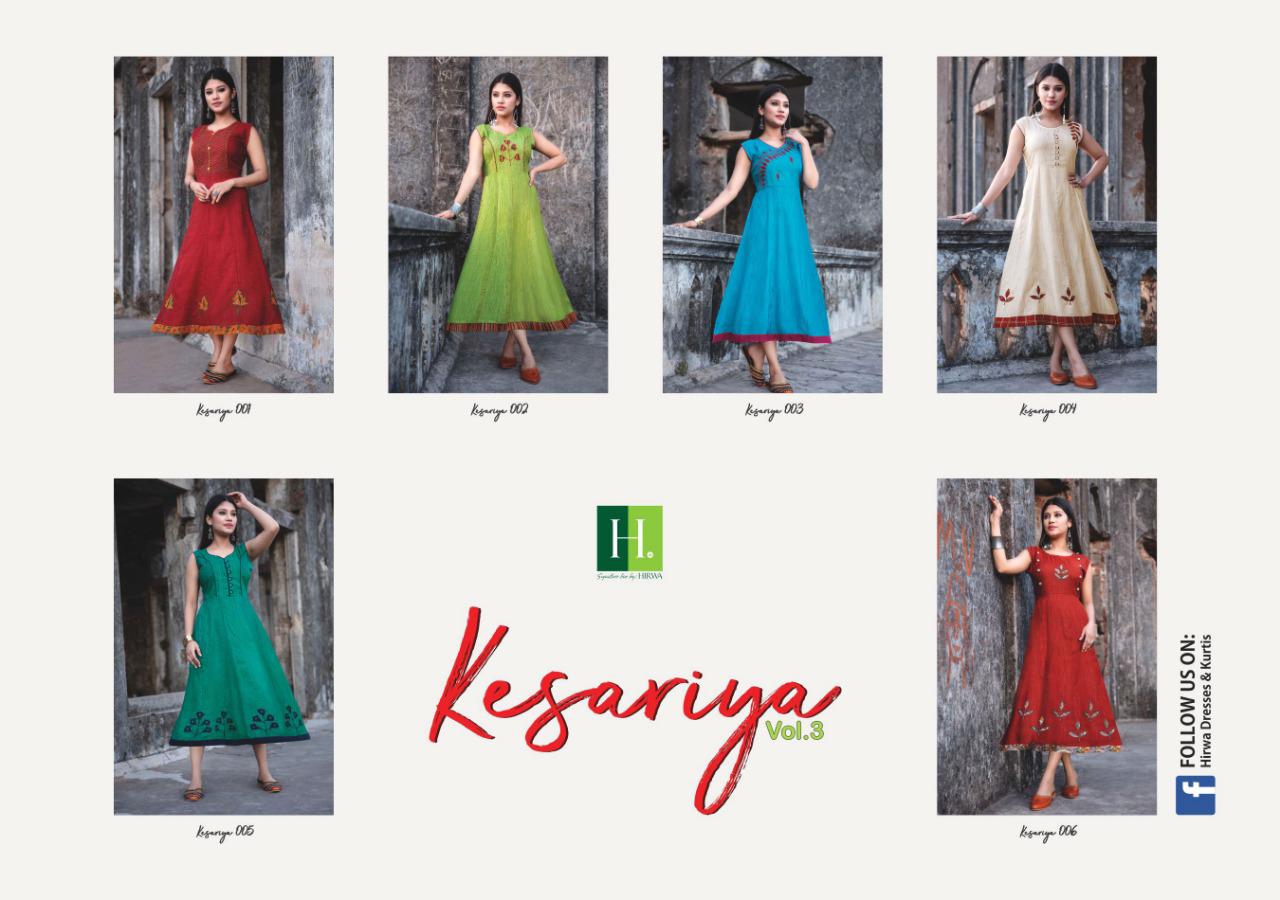 Hirwa Presents Kesariya Vol 3 Stylish Kurti Collection