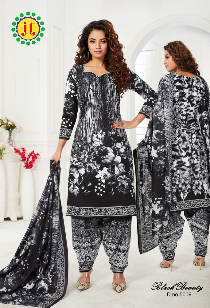 Jt Presents  Black Beauty  Vol 5 Printed Dress Material