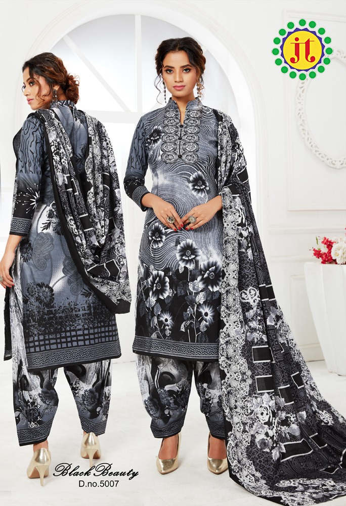 Jt Presents  Black Beauty  Vol 5 Printed Dress Material