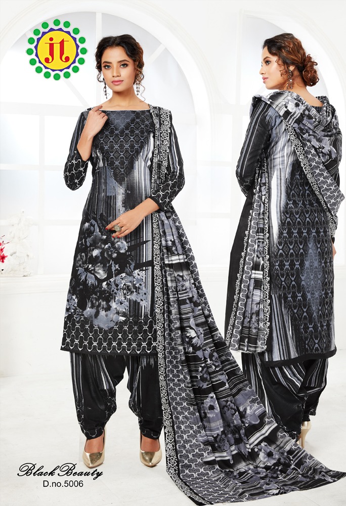 Jt Presents  Black Beauty  Vol 5 Printed Dress Material