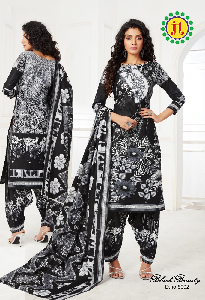 Jt Presents  Black Beauty  Vol 5 Printed Dress Material