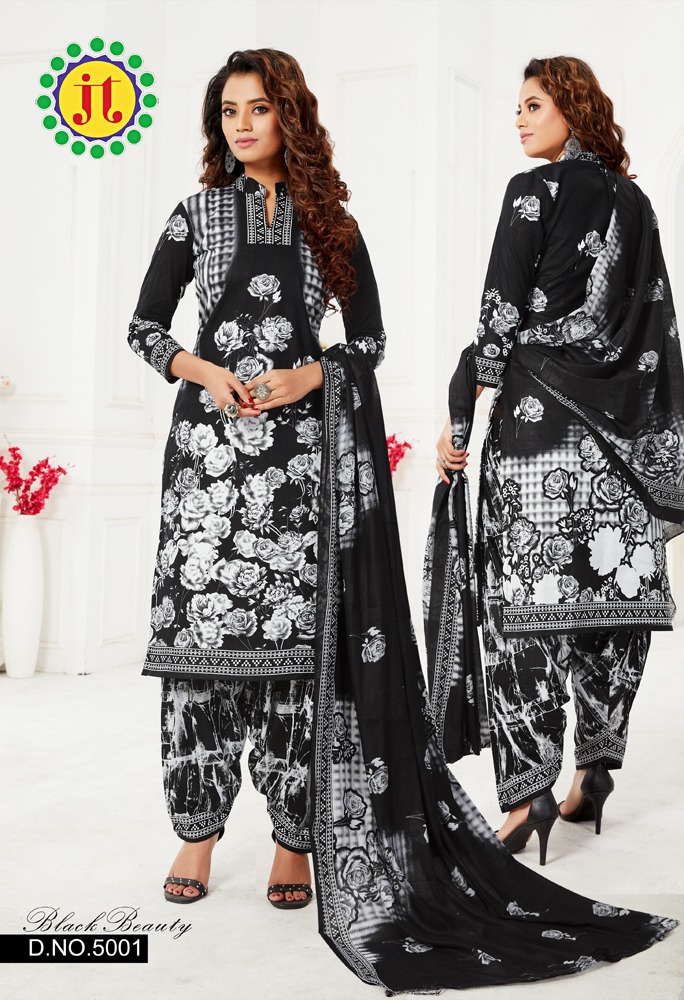 Jt Presents  Black Beauty  Vol 5 Printed Dress Material