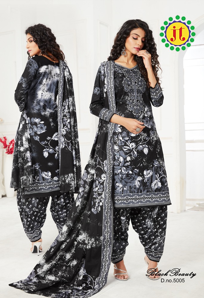 Jt Presents  Black Beauty  Vol 5 Printed Dress Material