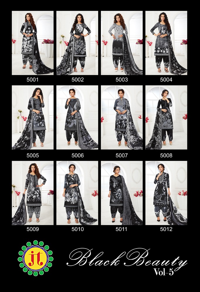 Jt Presents  Black Beauty  Vol 5 Printed Dress Material