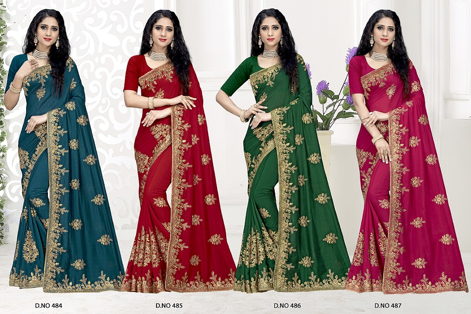Kalista Presents Monika Heavy Vichitra Silk Designer Saree Collection