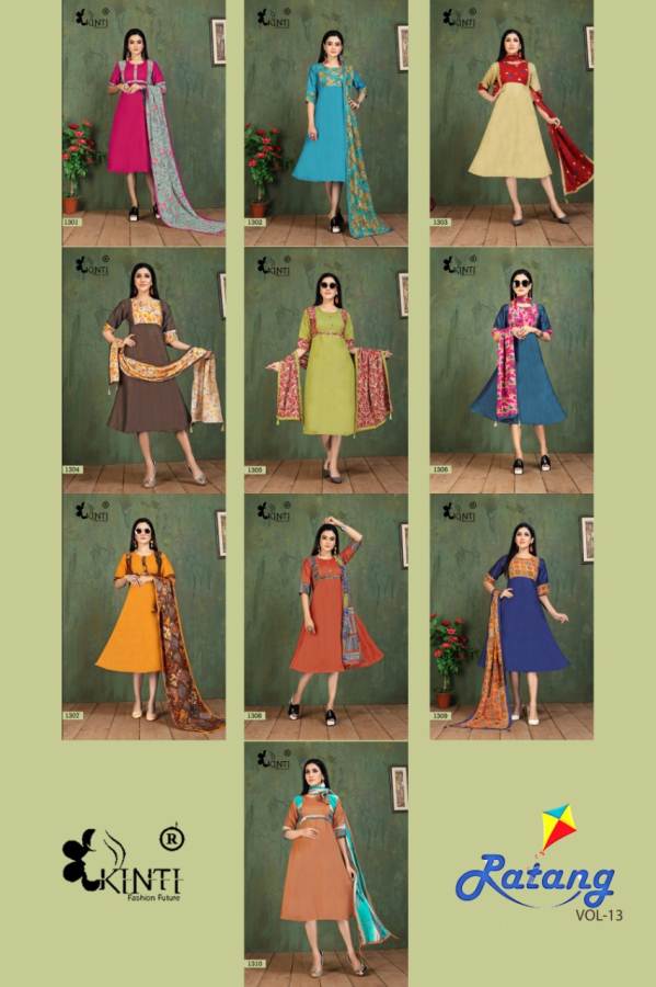 Kinti  Presents Panghat  Vol 13  Designer  Kurti Catalogue