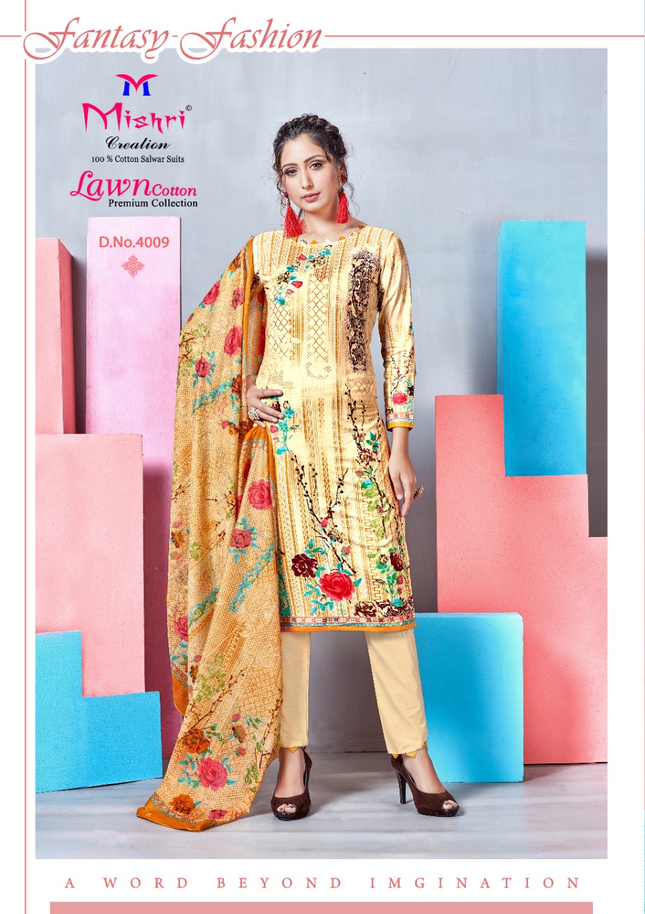 Mishri  Presents Lawn Cotton Vol 4  Karachi Dress Material