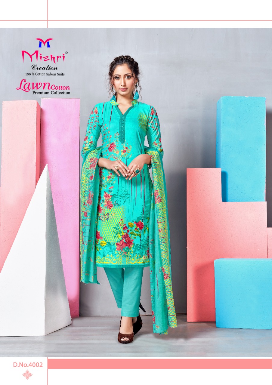 Mishri  Presents Lawn Cotton Vol 4  Karachi Dress Material