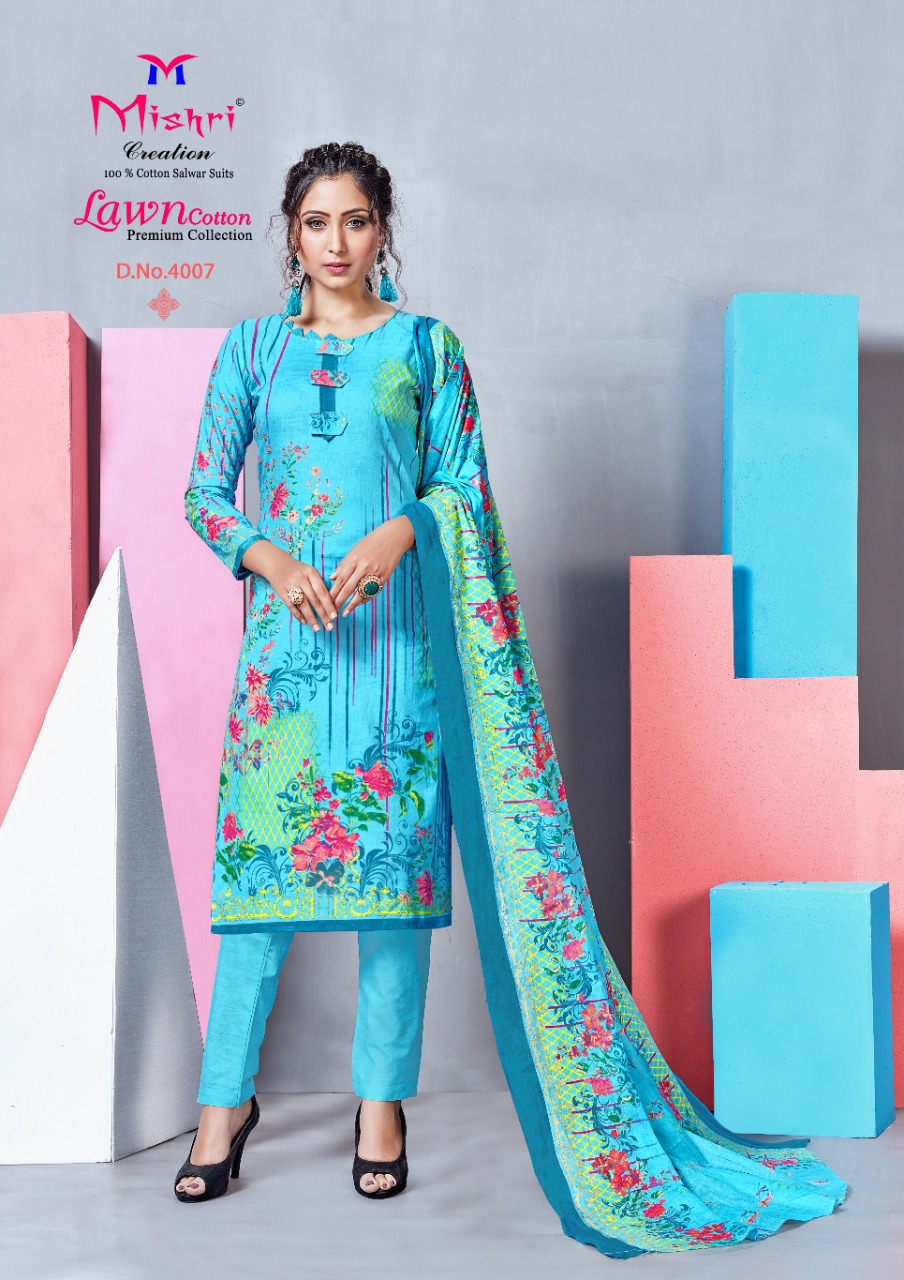Mishri  Presents Lawn Cotton Vol 4  Karachi Dress Material