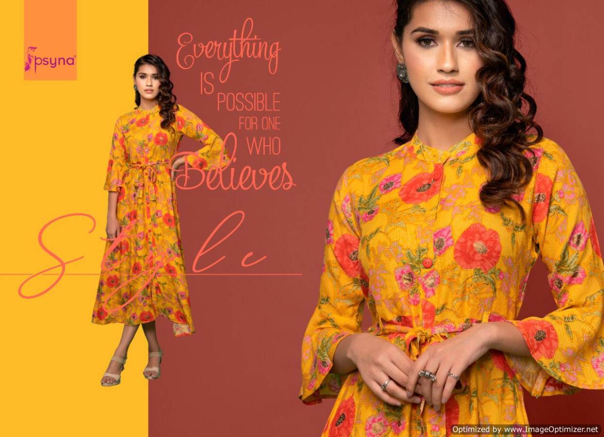 Psyna  Presents Pearl Vol 6 Gown Style Kurti Collection