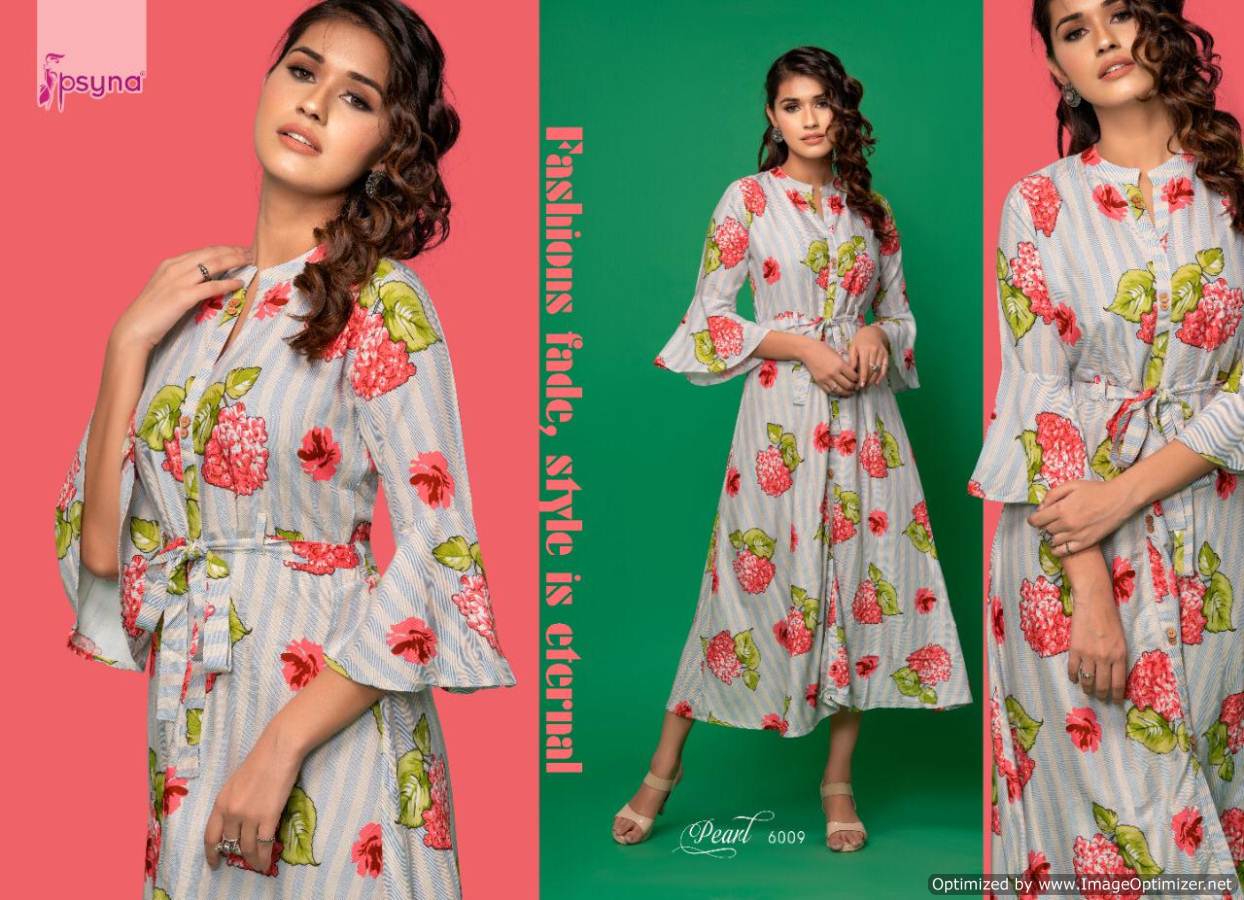 Psyna  Presents Pearl Vol 6 Gown Style Kurti Collection