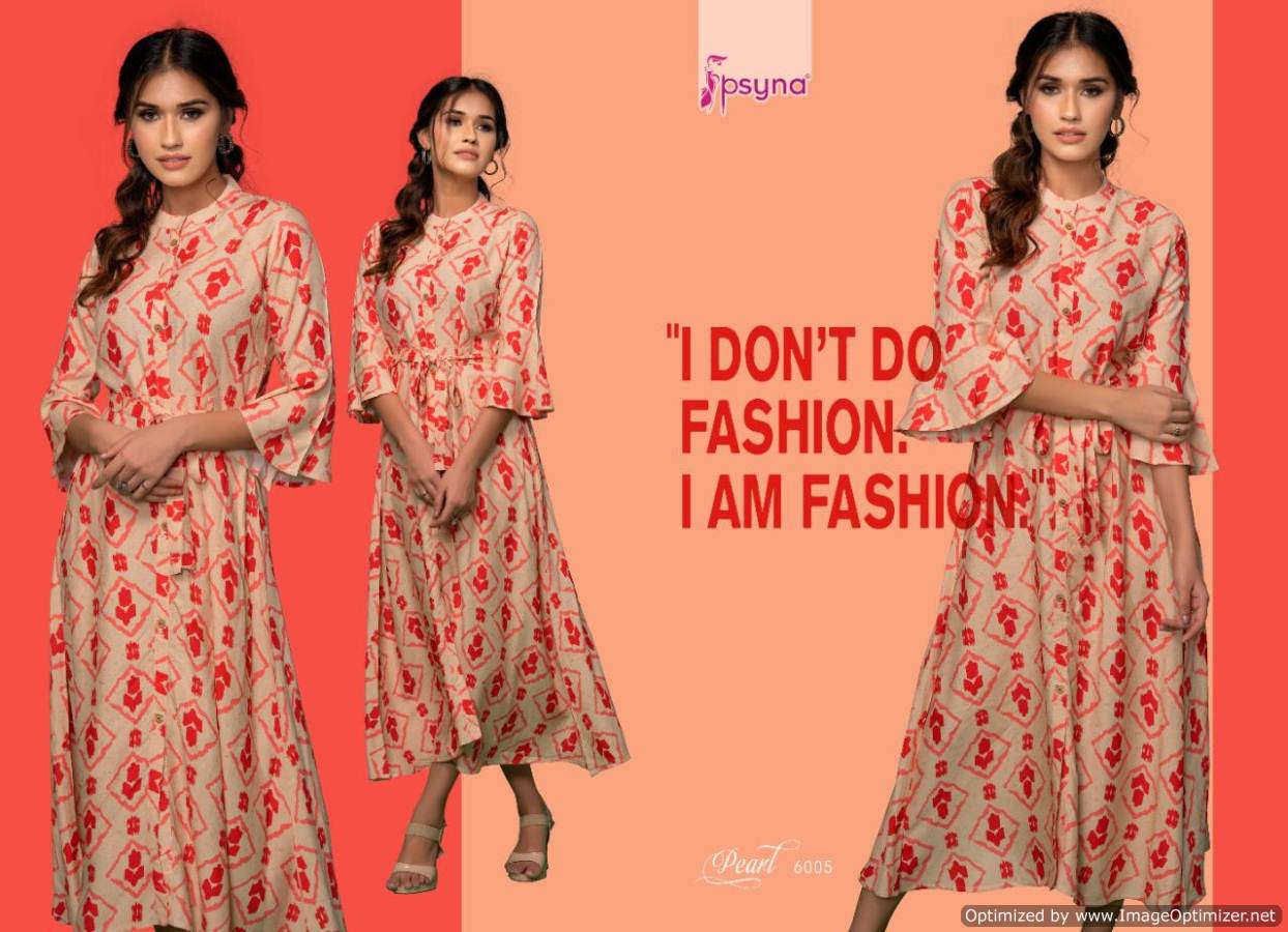 Psyna  Presents Pearl Vol 6 Gown Style Kurti Collection