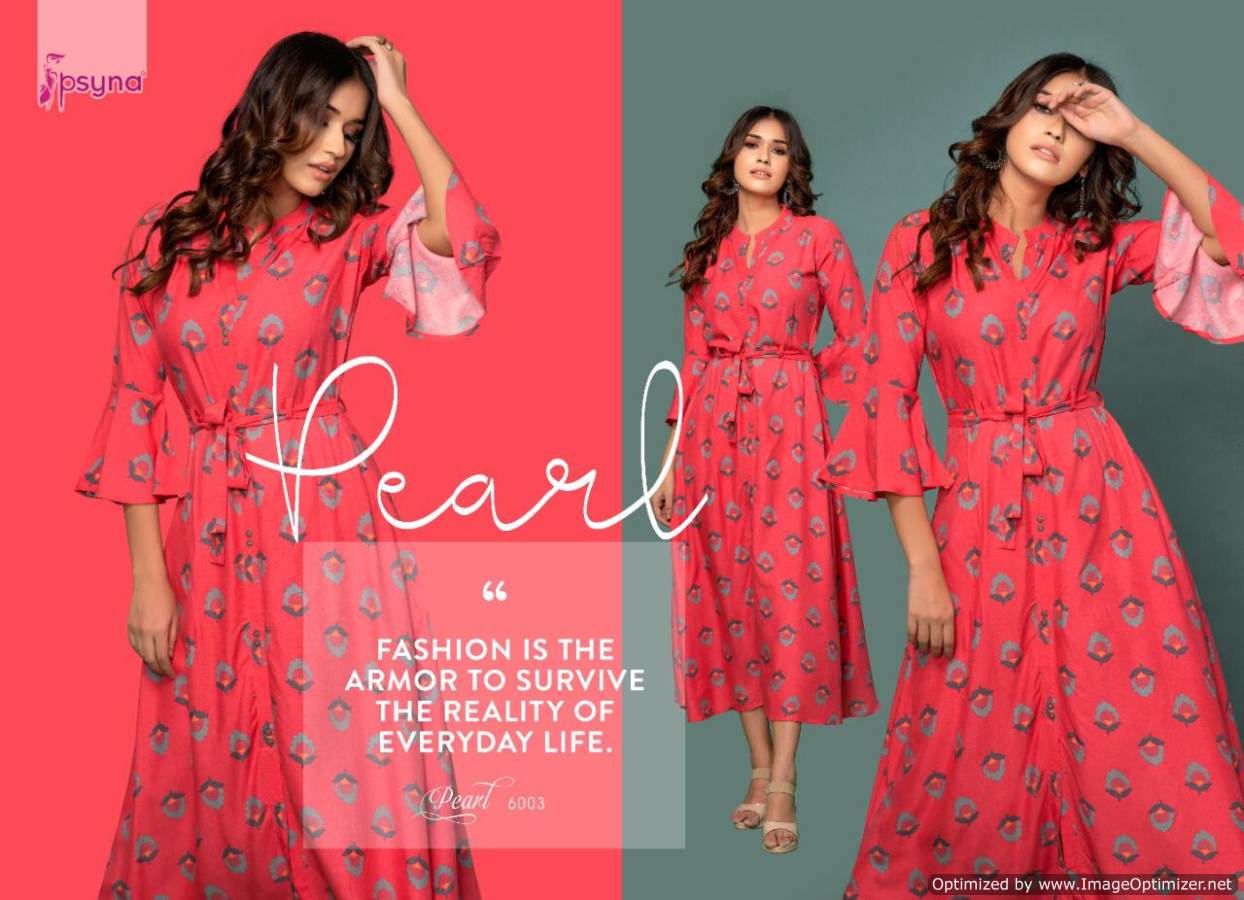 Psyna  Presents Pearl Vol 6 Gown Style Kurti Collection