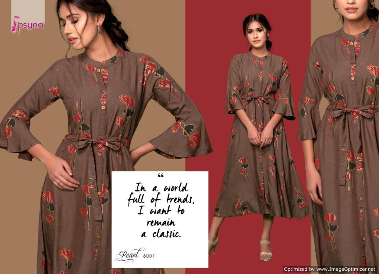 Psyna  Presents Pearl Vol 6 Gown Style Kurti Collection