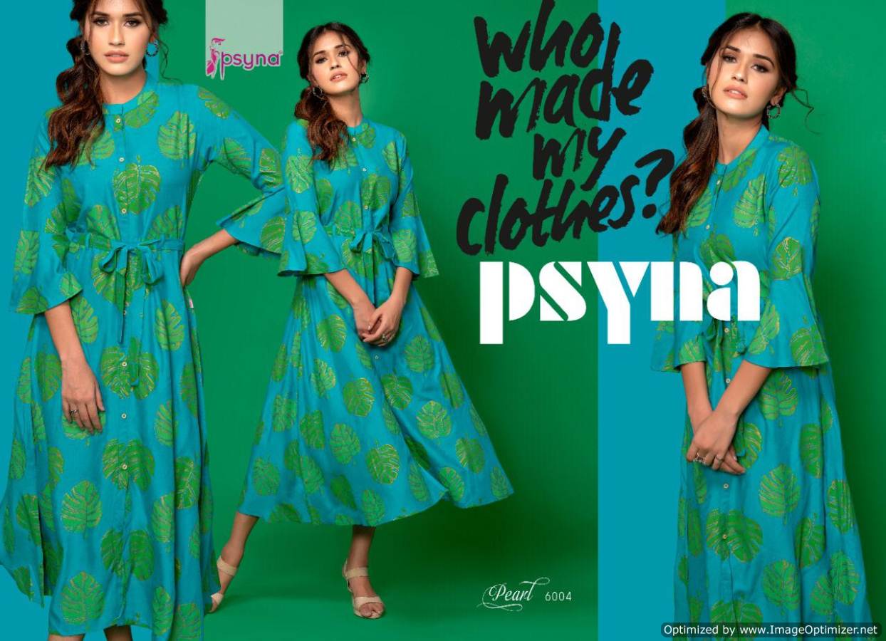 Psyna  Presents Pearl Vol 6 Gown Style Kurti Collection