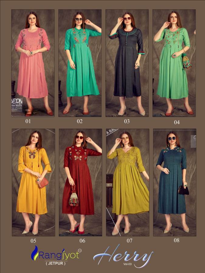 Rangjyot Presents Herry Vol 3 Designer Kurti Collection