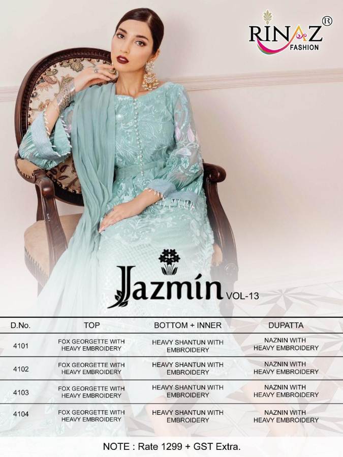 Rinaz Presents Jazmin  Vol 13  Pakistani Salwar Suits