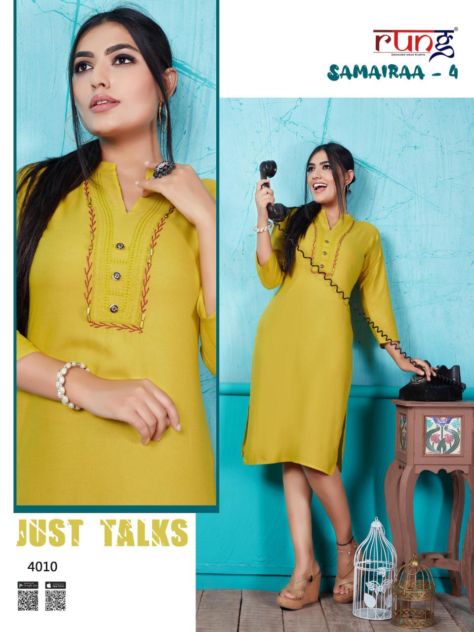 Rung Presents  Raazi Vol  3  Straight Cut Kurti Collection