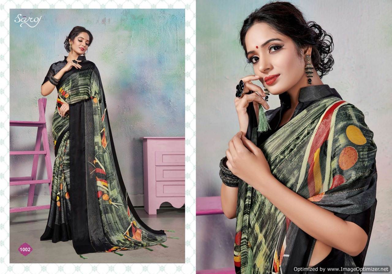 Saroj Presents  Hiba Designer  Saree Collection