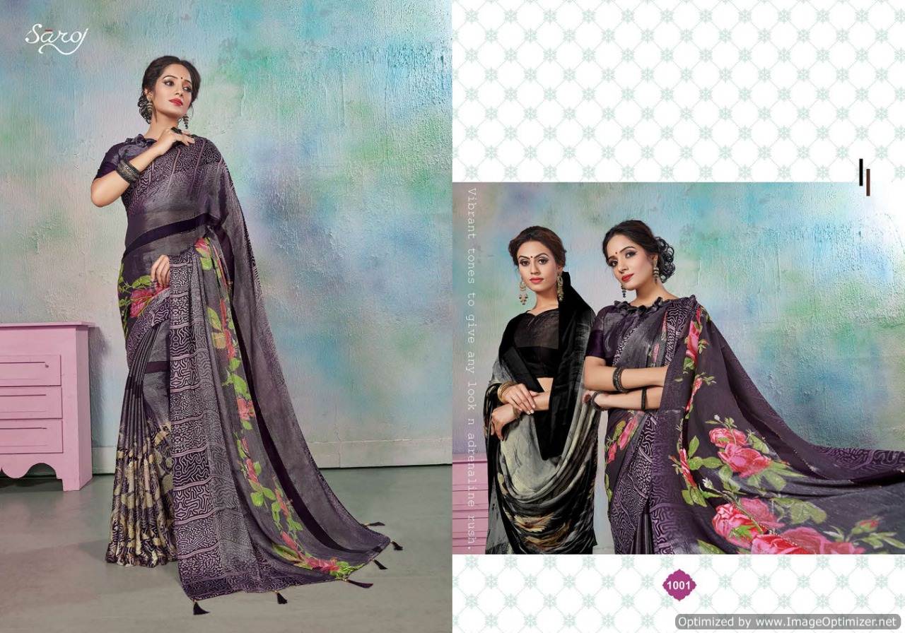 Saroj Presents  Hiba Designer  Saree Collection
