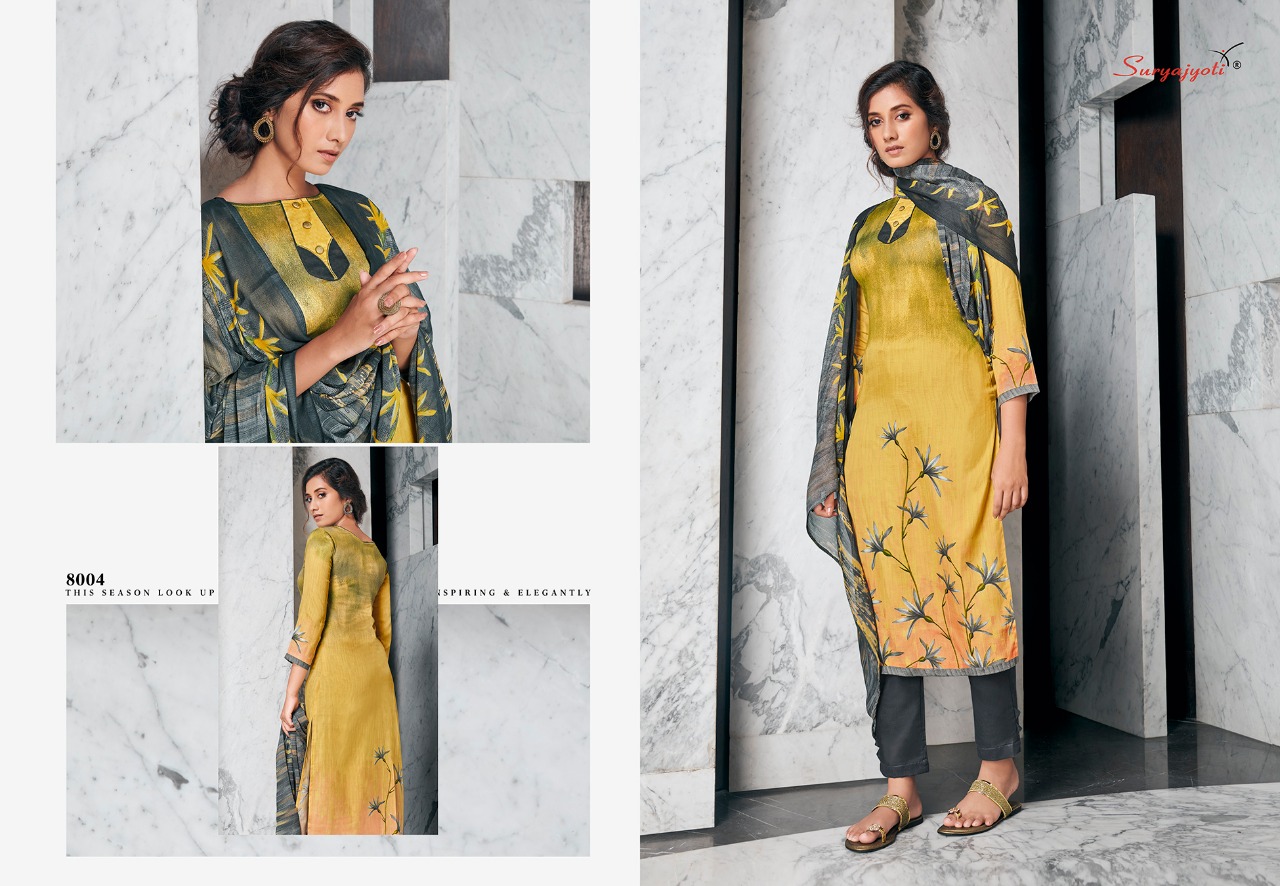 Suryajyoti  Presents Zaira Vol  8 Designer Dress Material