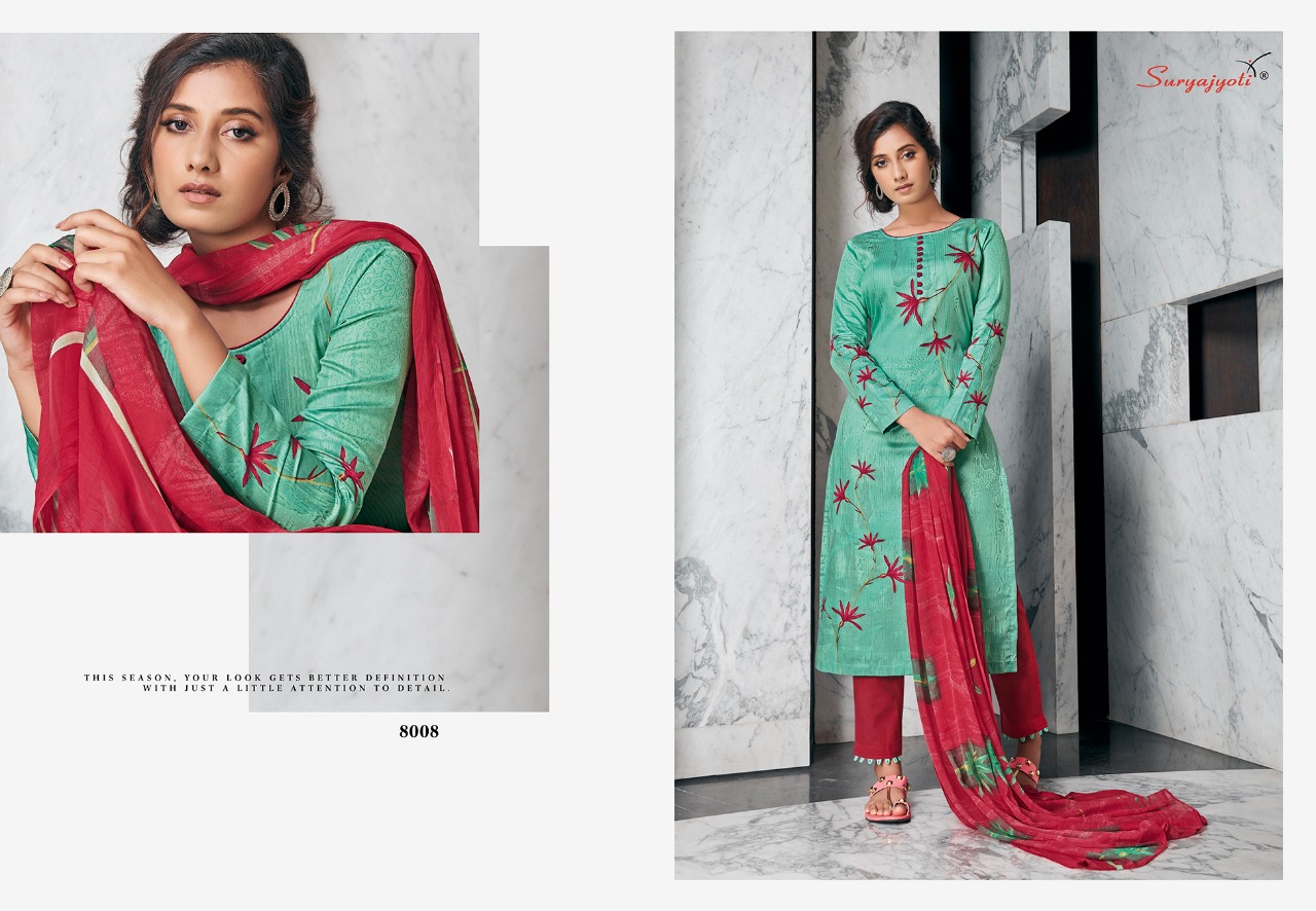 Suryajyoti  Presents Zaira Vol  8 Designer Dress Material