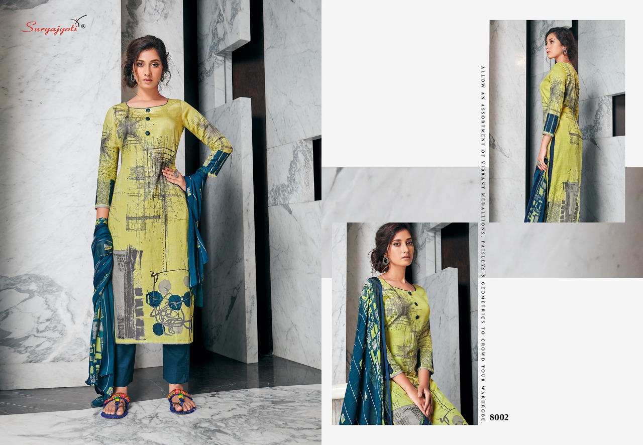 Suryajyoti  Presents Zaira Vol  8 Designer Dress Material
