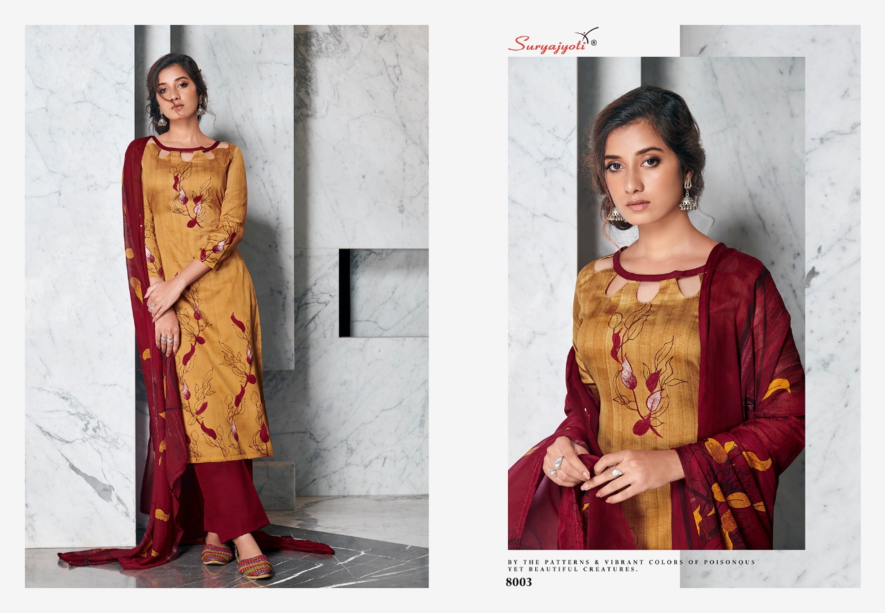 Suryajyoti  Presents Zaira Vol  8 Designer Dress Material