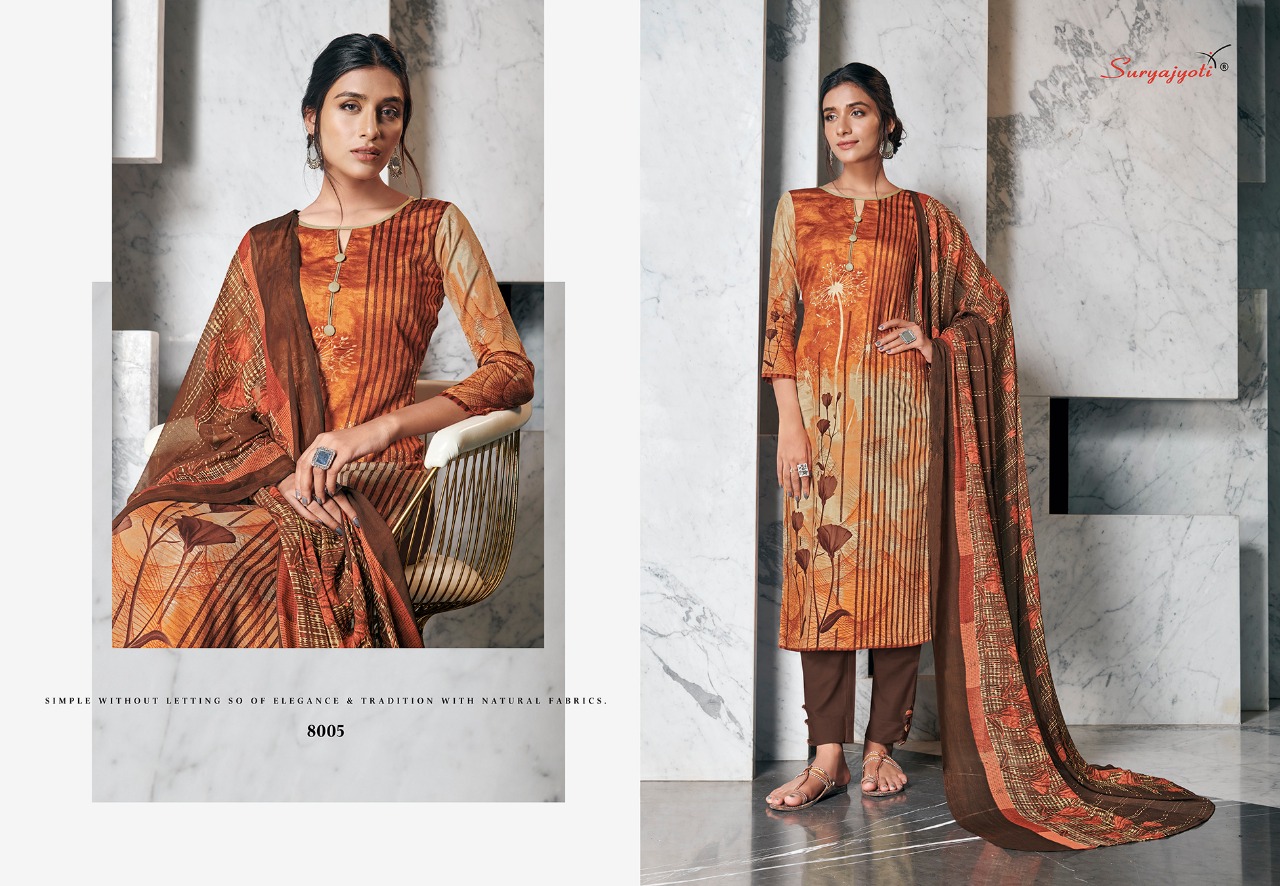 Suryajyoti  Presents Zaira Vol  8 Designer Dress Material