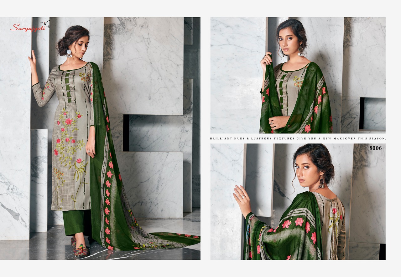 Suryajyoti  Presents Zaira Vol  8 Designer Dress Material