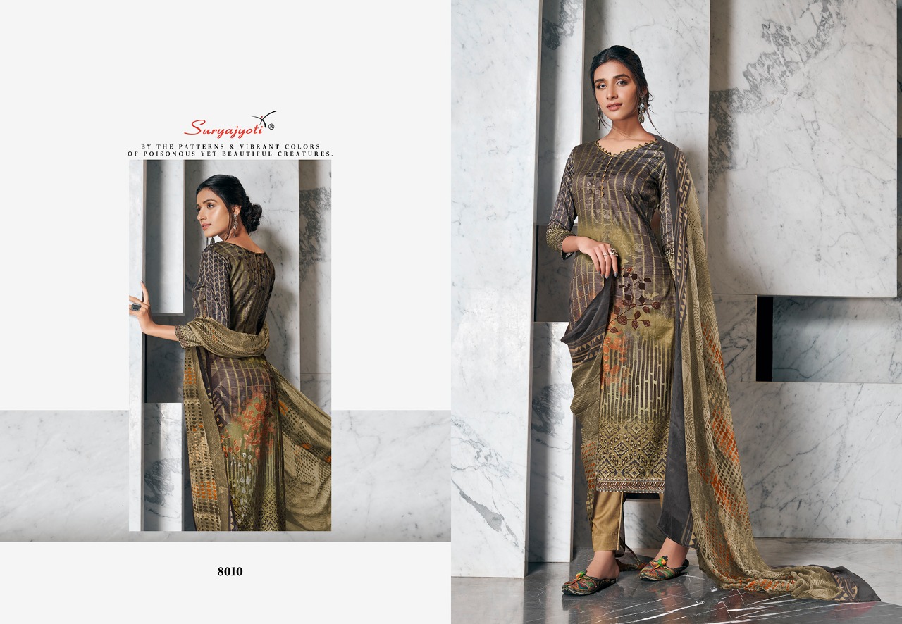 Suryajyoti  Presents Zaira Vol  8 Designer Dress Material