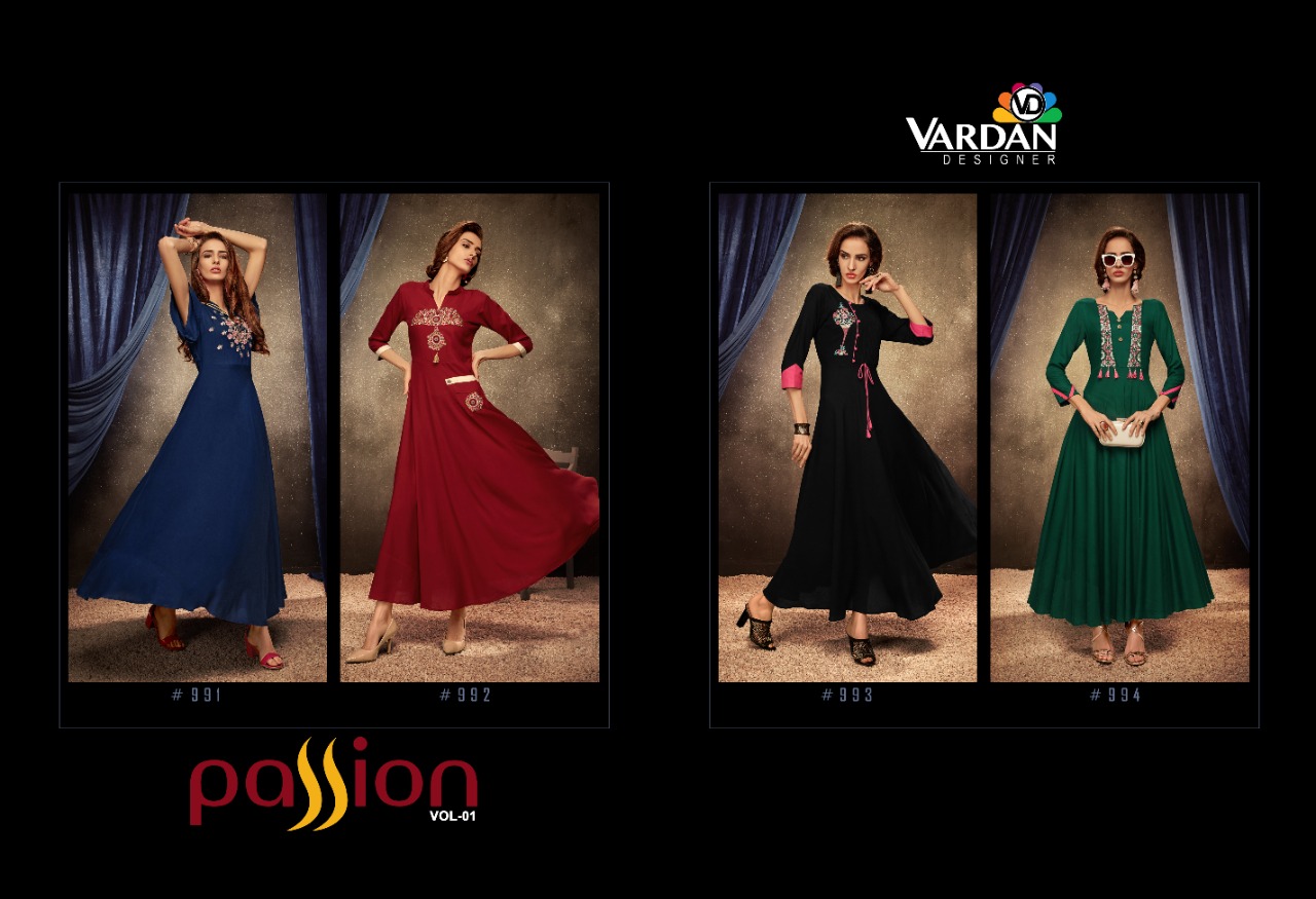 Vardan Presents Passion Vol 1 Designer Kurti Catalogue