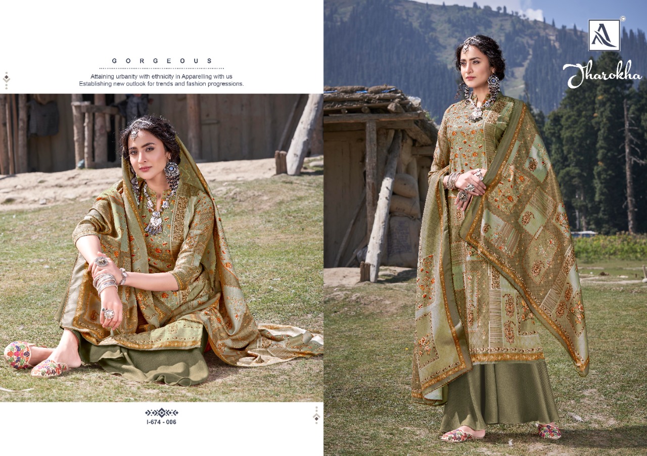 Alok Presents Jharokha Designer Dress Material