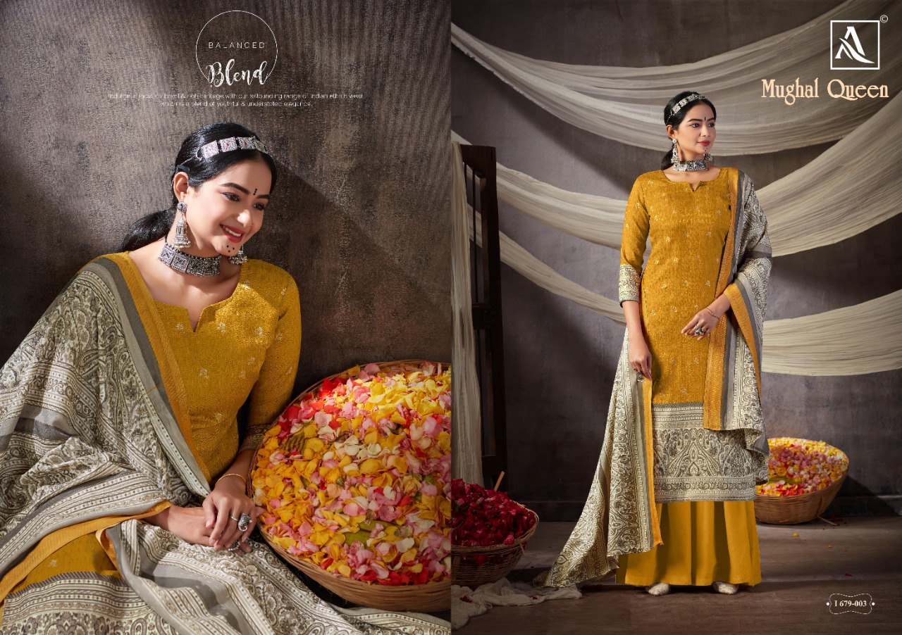 Alok Presents Mughal Queen Designer Dress Material