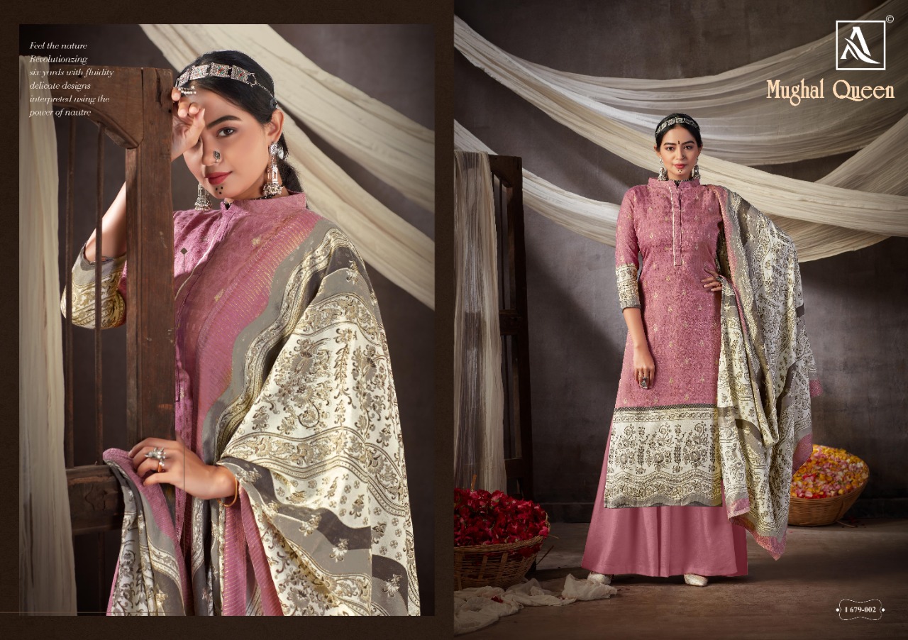 Alok Presents Mughal Queen Designer Dress Material