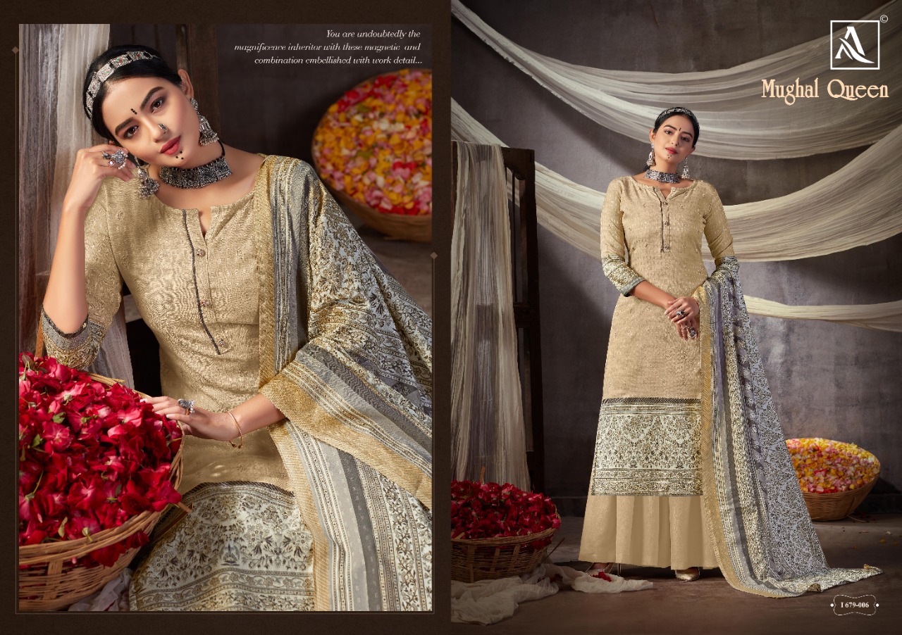 Alok Presents Mughal Queen Designer Dress Material