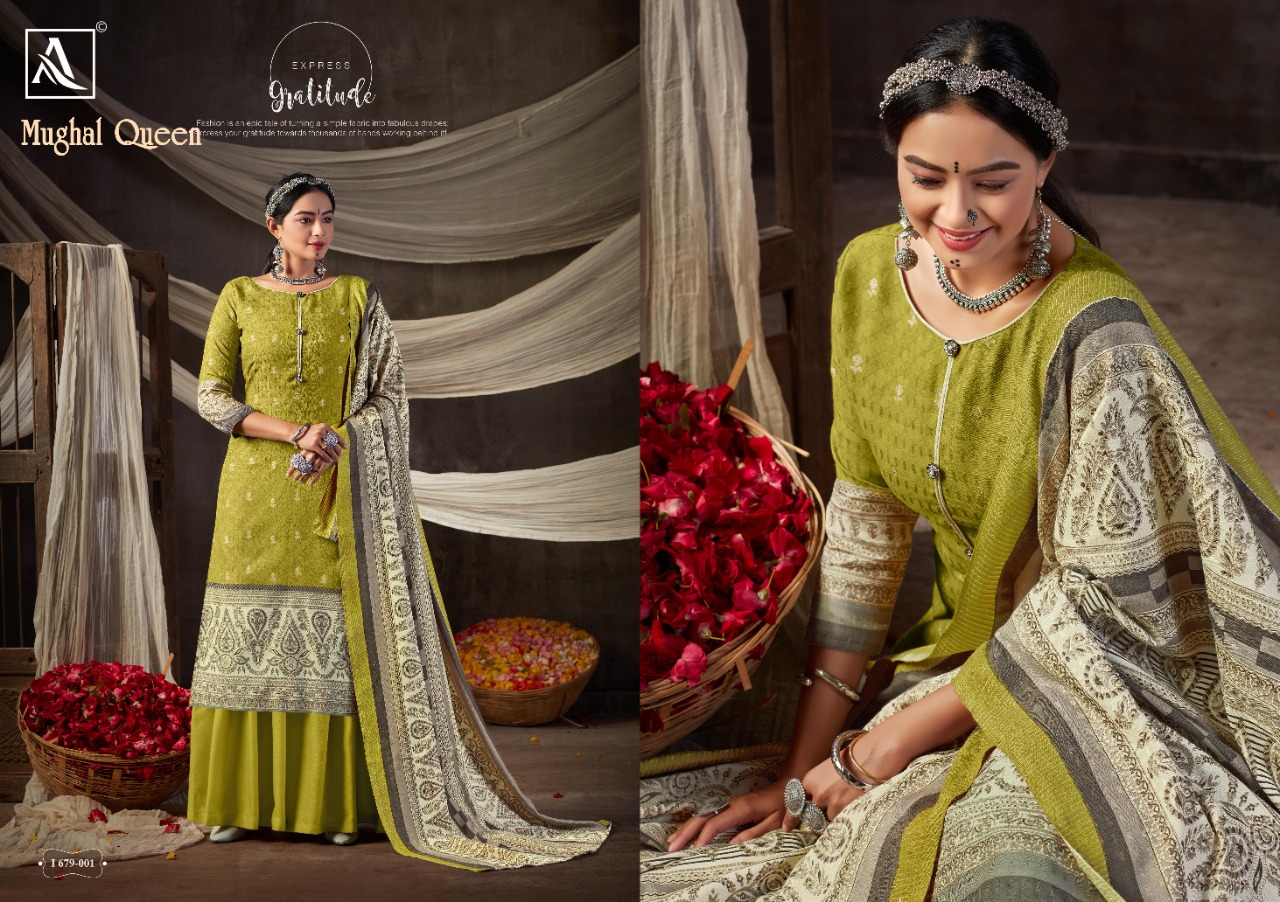 Alok Presents Mughal Queen Designer Dress Material